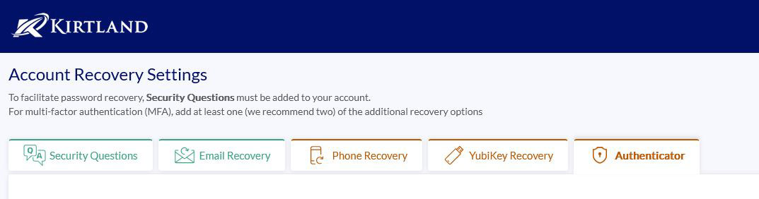 Account Recovery Settings